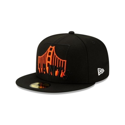 Black San Francisco Giants Hat - New Era MLB Logo Elements 59FIFTY Fitted Caps USA0593481